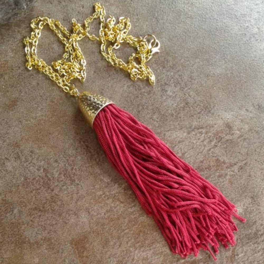 Red Tassel Necklace